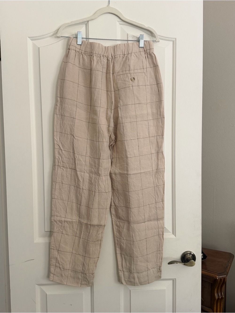 100% Linen Madewell Windowpane Pants Sz 2 - Picture 3 of 4
